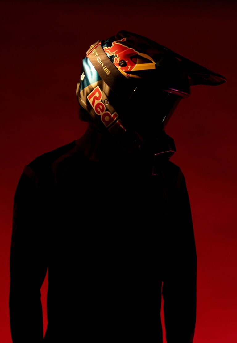 MX rider with red background